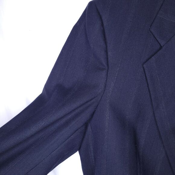 Christian Dior Wool Blazer Mens 42L Navy Striped - Picture 3 of 13